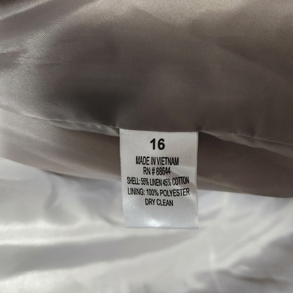 John Meyer Collection Linen Blend Tan Utility Blazer Jacket w/Belt-Size 16 NWT - Picture 5 of 11